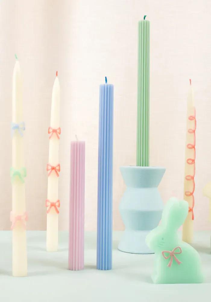 Lot De 2 Bougies Cierges Noeuds Papillons – Image 2