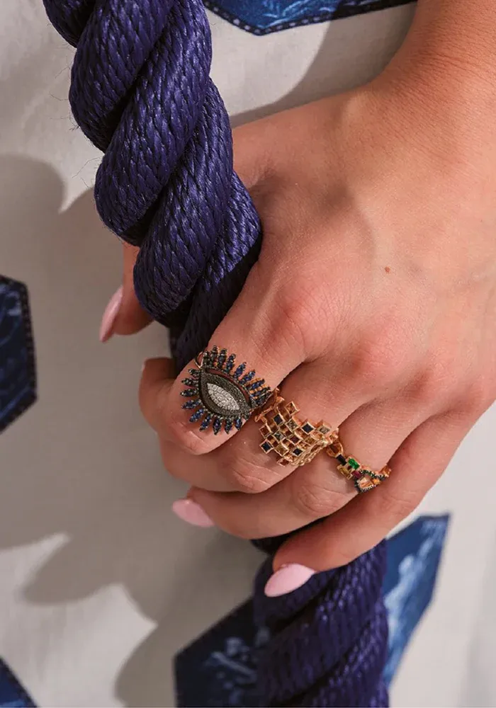 Bague Oeil Regina Diamant Blancs et Saphir