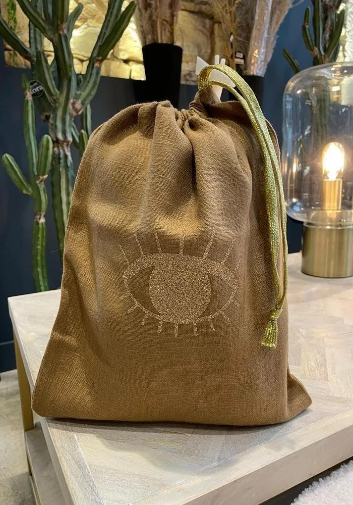 Pochette De Voyage "Oeil" En Lin Grand Modèle – Image 3