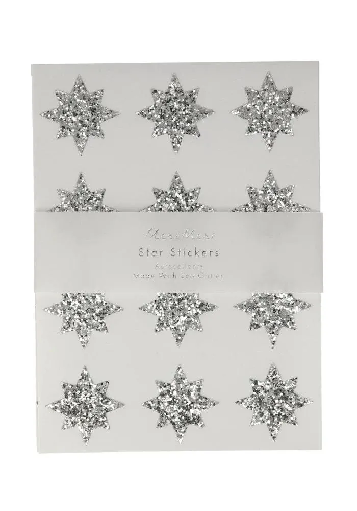 8 Feuilles De Stickers Etoiles Argentées