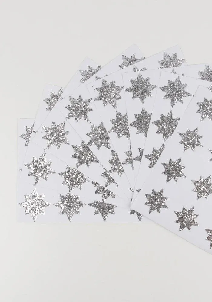 8 Feuilles De Stickers Etoiles Argentées – Image 2