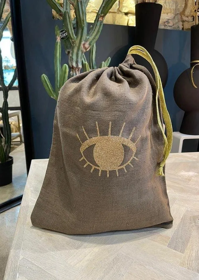 Pochette De Voyage "Oeil" En Lin Grand Modèle – Image 2