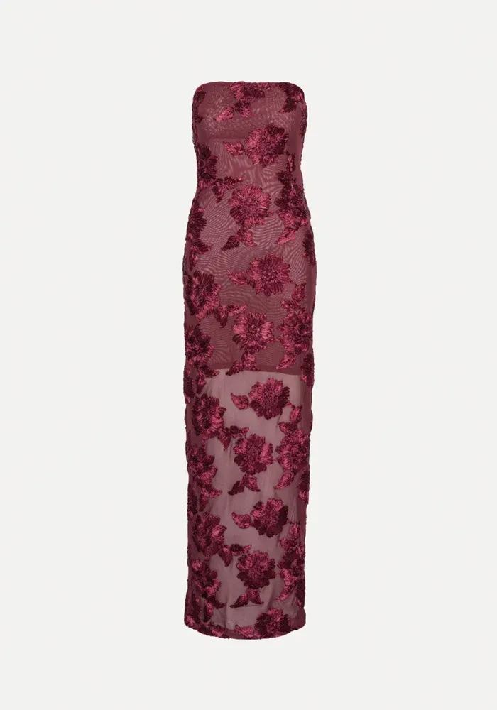 Robe 3D Mesh Maxi Bordeaux – Image 5