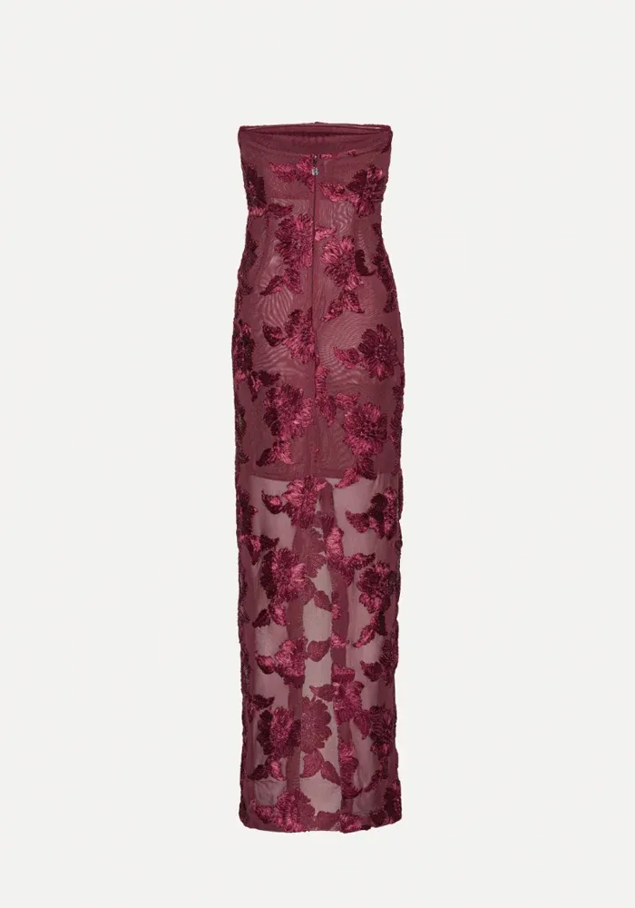 Robe 3D Mesh Maxi Bordeaux – Image 6