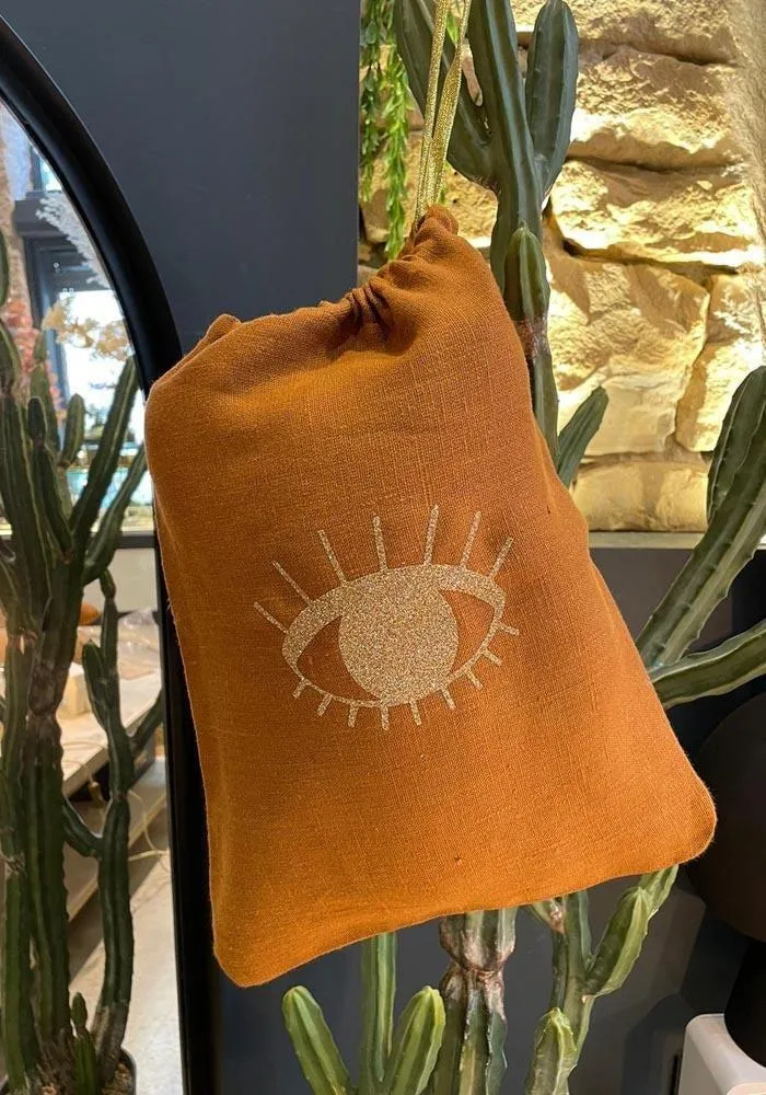 Pochette De Voyage "Oeil" En Lin Grand Modèle – Image 4