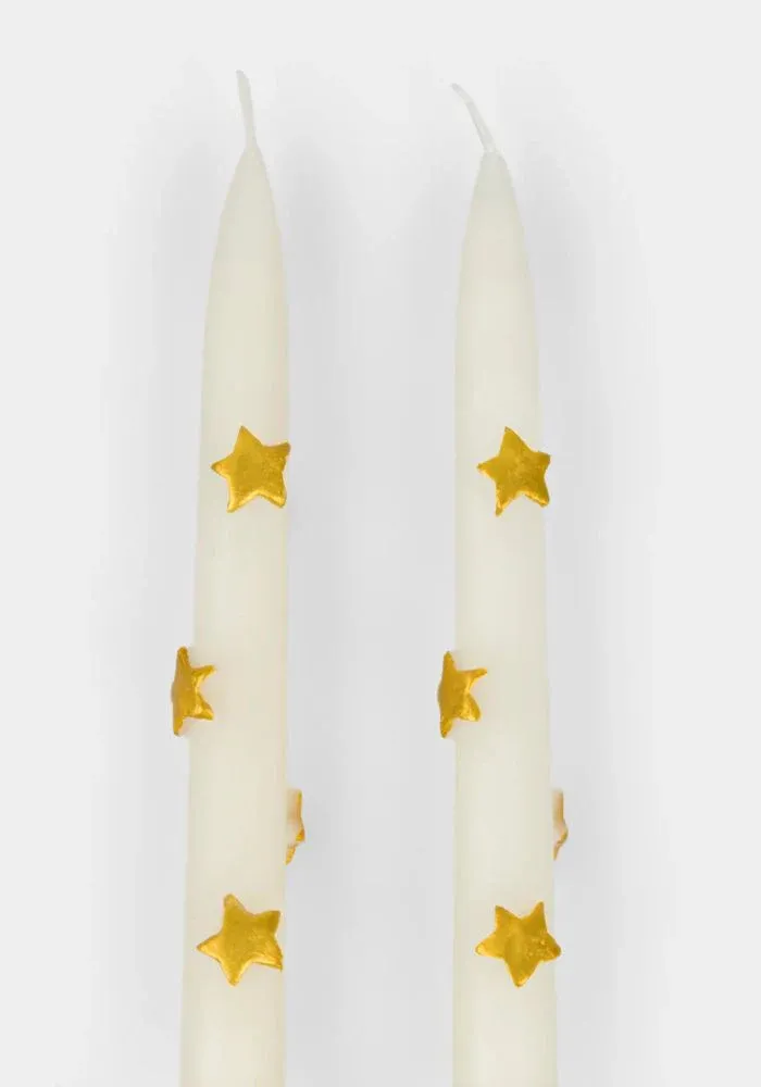 Boite De 2 Bougies Cierges Avec Etoiles Dorées – Image 4
