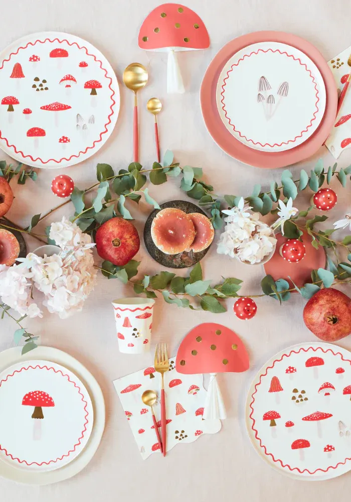 Set De 8 Assiettes En Papier Champignons – Image 3