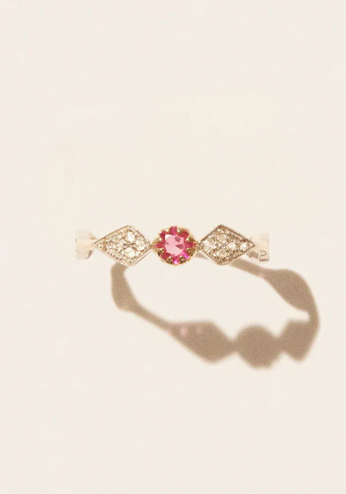 Bague Adèle N°1 Saphir Rose