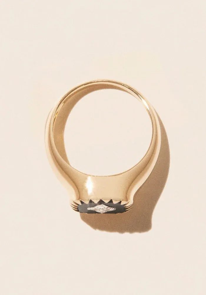 Bague Chevalière Pierrot Noire – Image 4