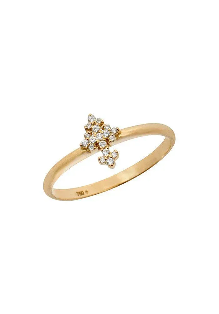 Bague Croix Lys Diamants Blancs