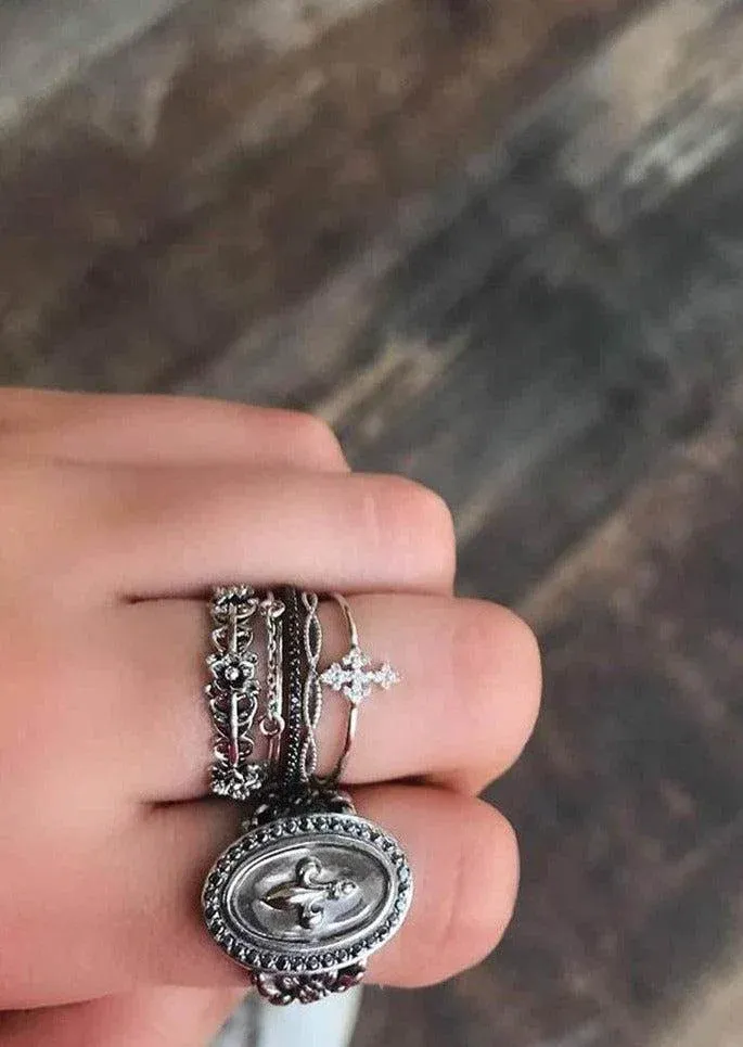 Bague Croix Lys Diamants Blancs – Image 2