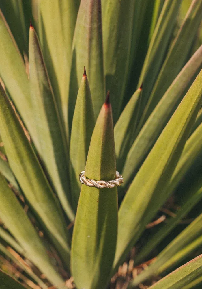Bague Ajustable Tressée Plaqué Or – Image 3