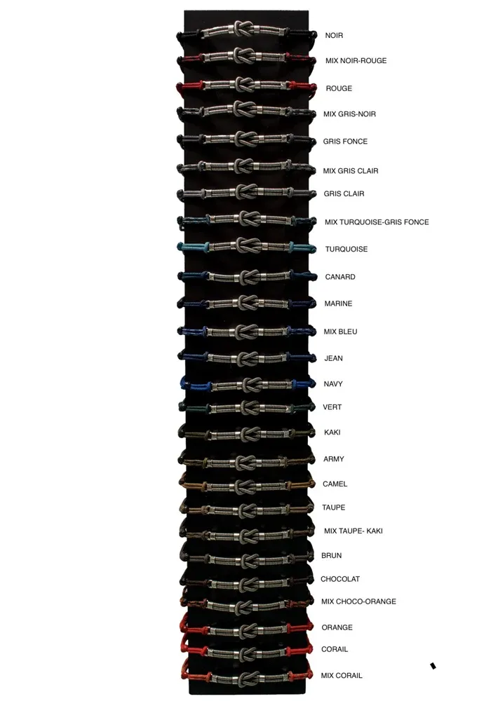 Bracelet Cordon Noeud Double Plaqué Argent Vieilli – Image 2