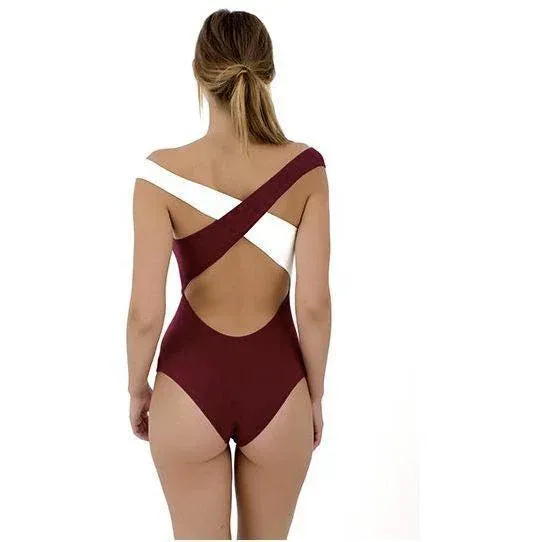 Maillot de Bain Chloé Bordeaux & Blanc – Image 3