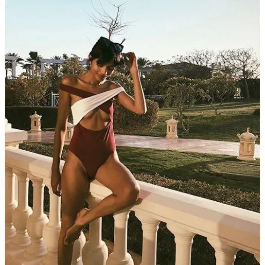 Maillot de Bain Chloé Bordeaux & Blanc – Image 2