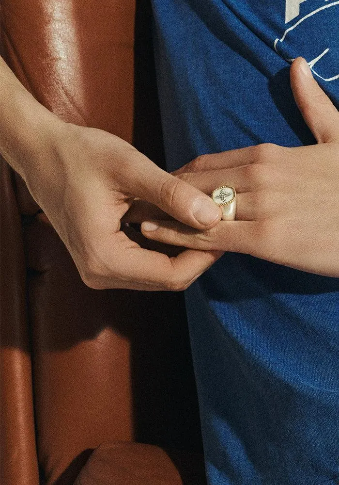 Chevalière Bowie Blanc Homme Diamants – Image 2