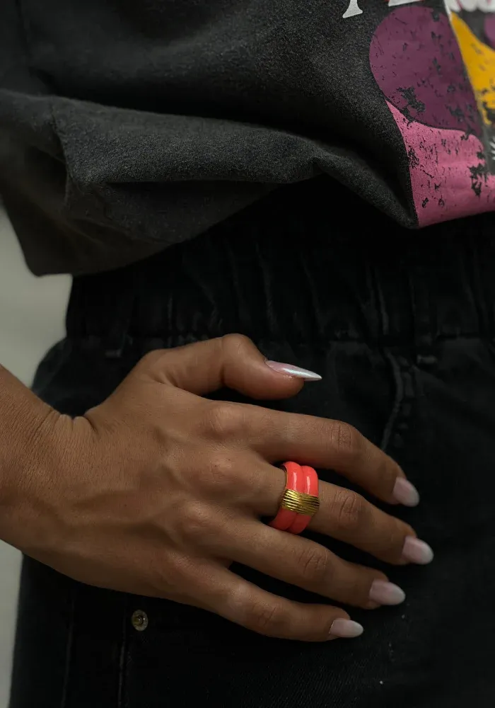 Bague Katt Corail Fluo Exclu Blush – Image 4