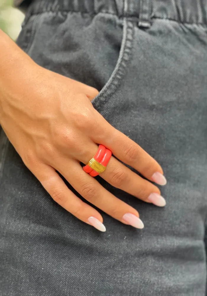 Bague Katt Corail Fluo Exclu Blush – Image 3
