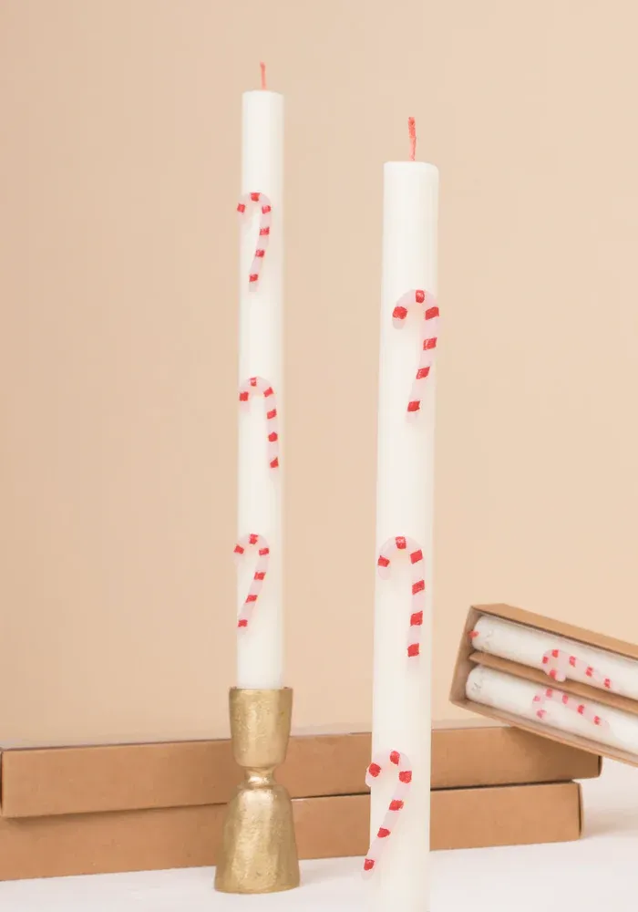 Lot De 2 Bougies Cierges Canne À Sucre