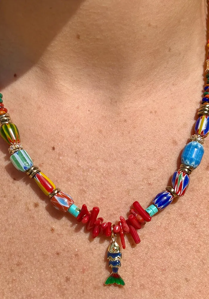 Collier Martia Poisson Bleu