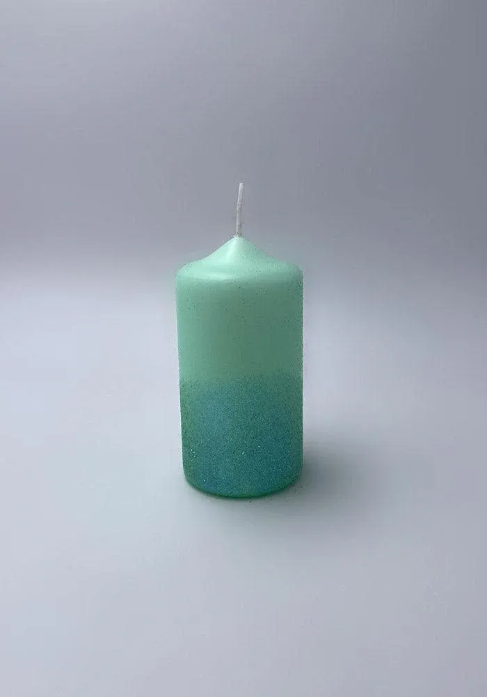 Bougie Dip Dye Glitter Mint