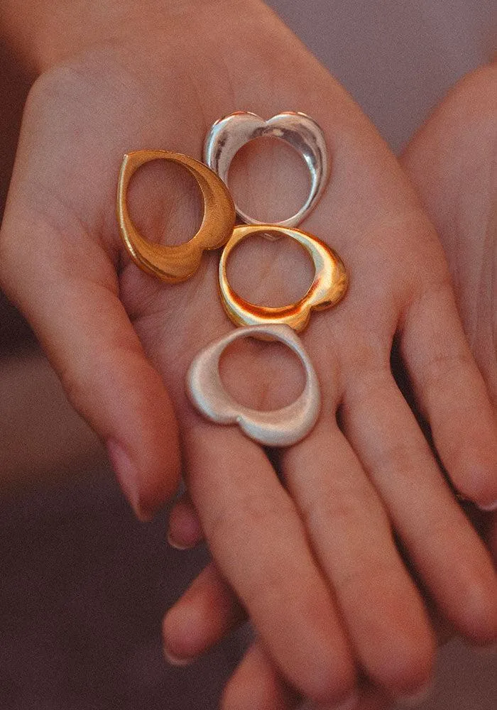 Bague Mon Coeur Doré Lisse – Image 3