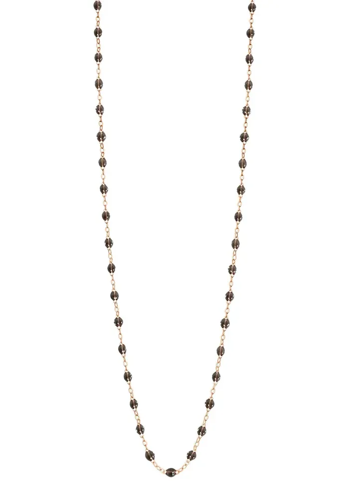 Sautoir Classique Gigi Or Rose Et Résines Quartz 86cm