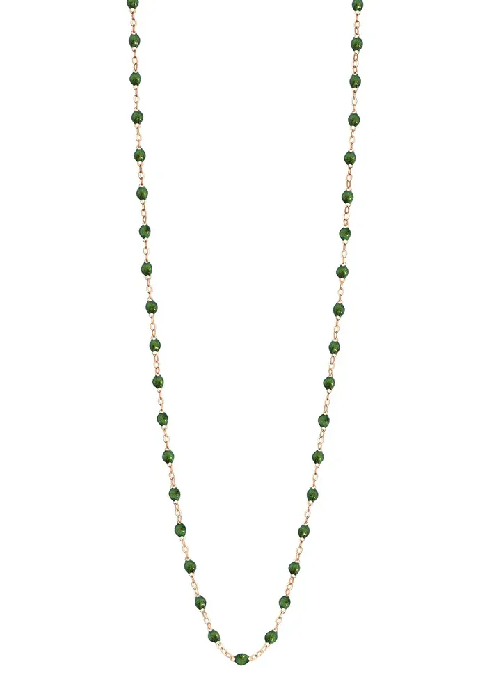 Sautoir Classique Gigi Or Rose Et Résines Scarabée 86cm