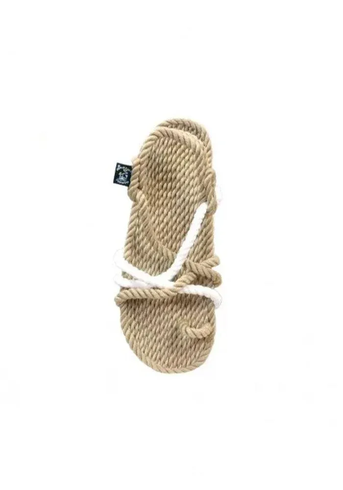 Sandales Toe Joe Beiges Et Blanches – Image 3