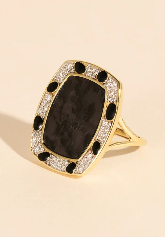 Bague Ranee Onyx Texturée