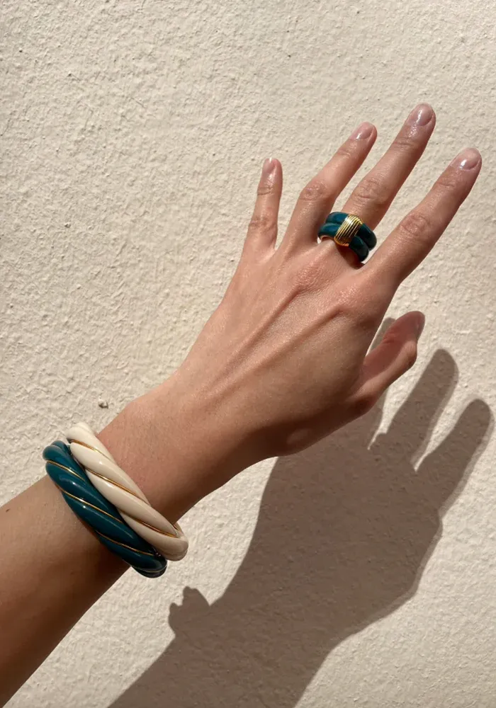 Bague Katt Bleu Canard Exclu Blush – Image 6