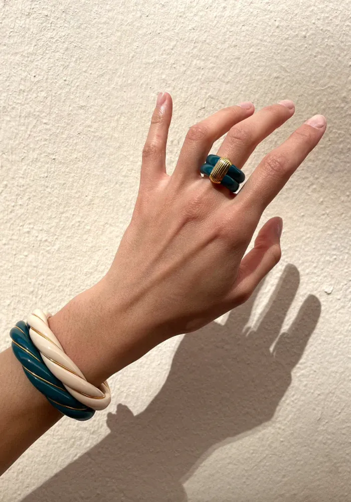 Bague Katt Bleu Canard Exclu Blush – Image 2