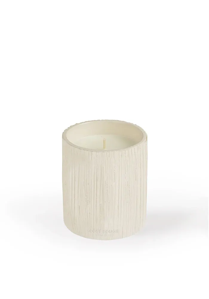 Bougie Céramique Striée Blanche S