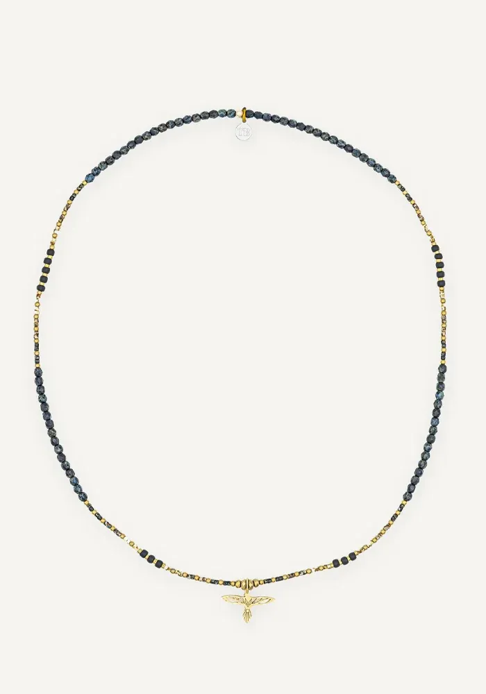 Bracelet 3 Tours Ou Collier Eagles Noir Rock – Image 4