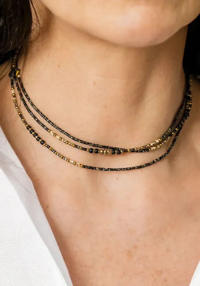 Bracelet 6 Tours Ou Sautoir Eagle Slim Noir Rock – Image 5