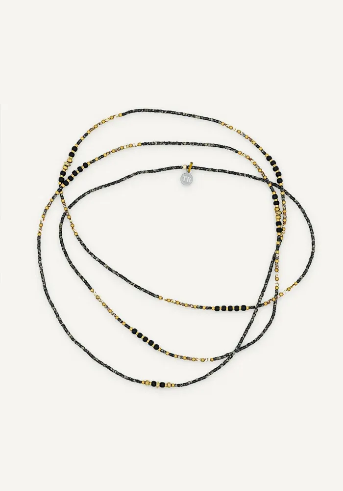 Bracelet 6 Tours Ou Sautoir Eagle Slim Noir Rock – Image 4