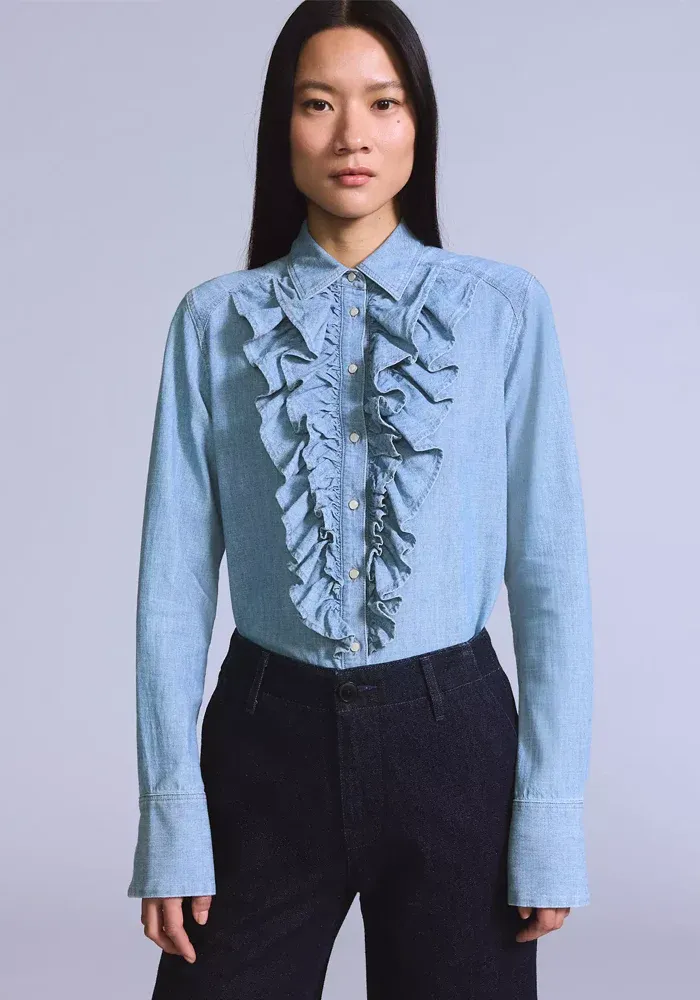 Chemise Tuxedo Blue Laggon Wash