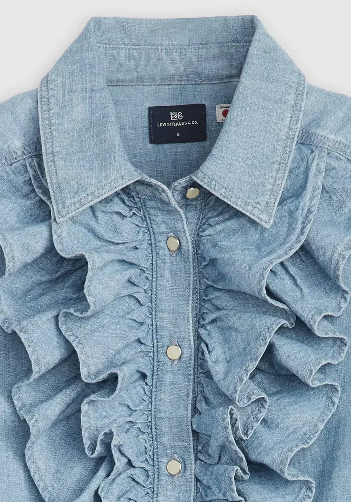 Chemise Tuxedo Blue Laggon Wash – Image 7