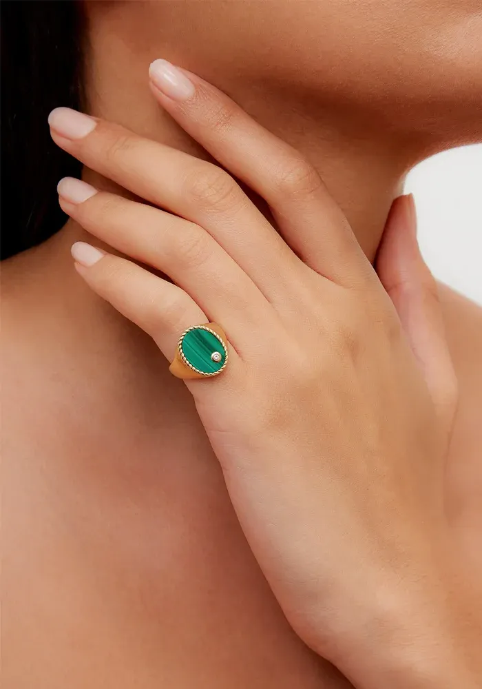 Chevalière Ovale Malachite – Image 4