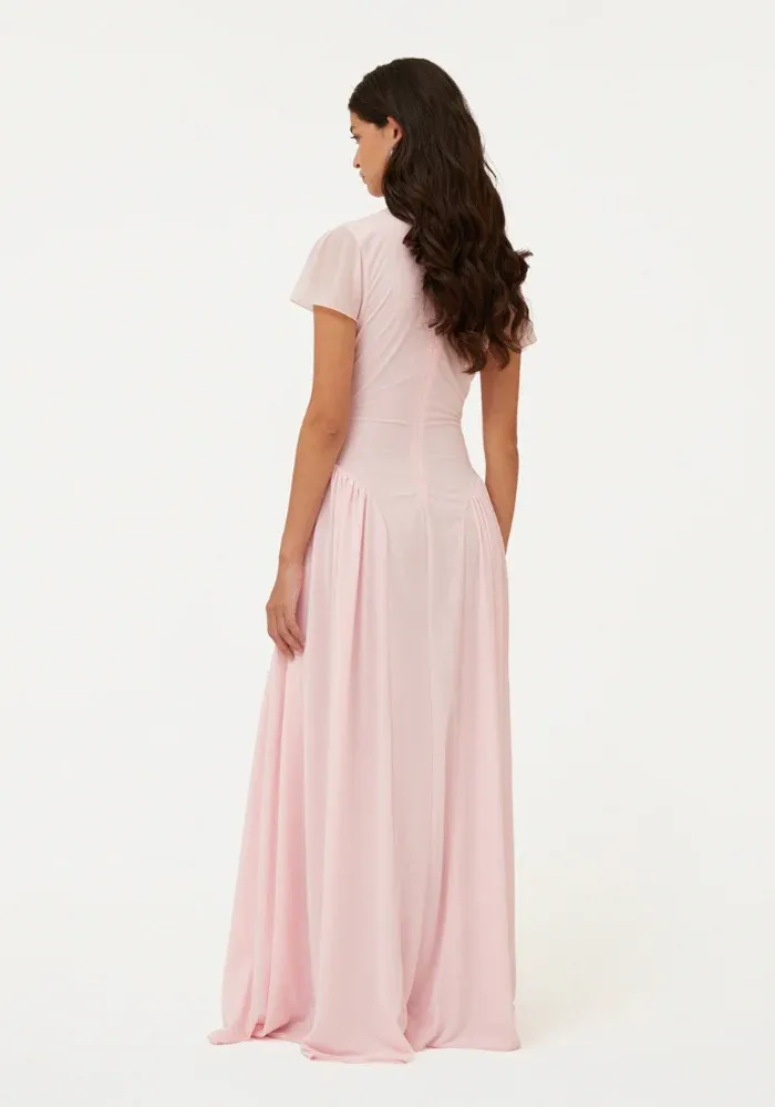 Robe Maxi V Neck Rose Pale – Image 2