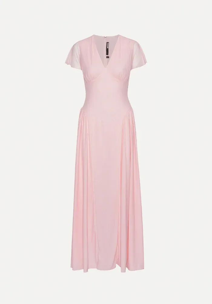 Robe Maxi V Neck Rose Pale – Image 4