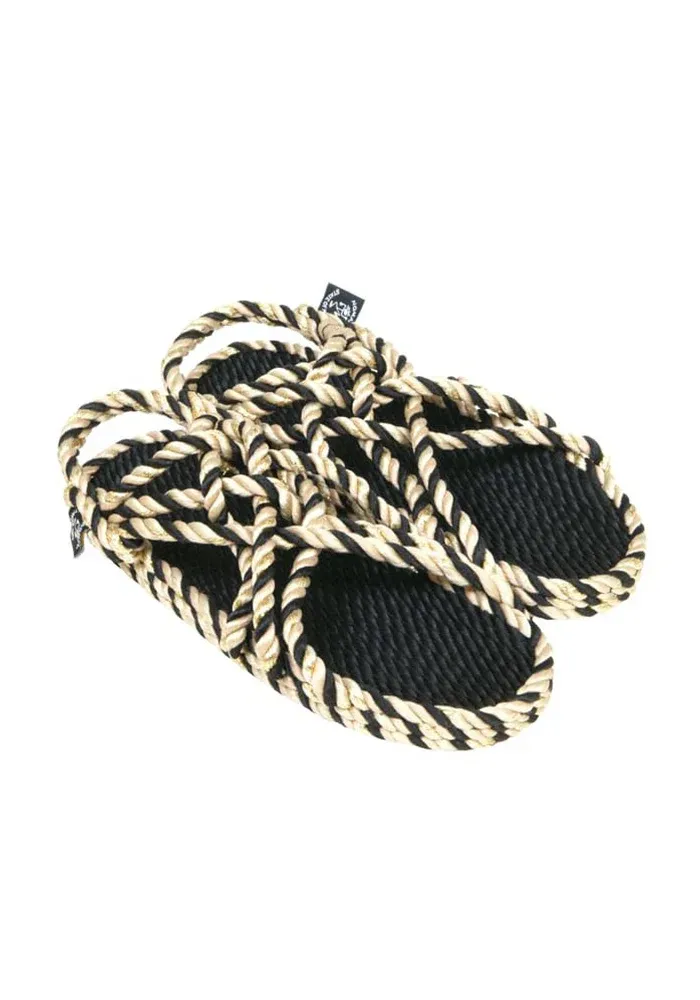 Sandales Jc Noires, Beiges et Dorées – Image 2