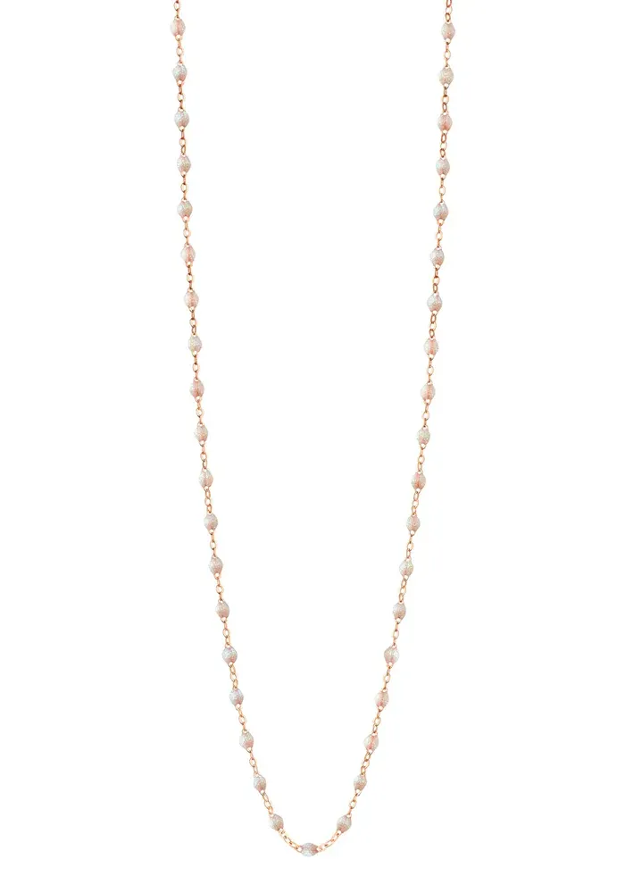 Sautoir Classique Gigi Or Rose Et Résines Opale 86cm