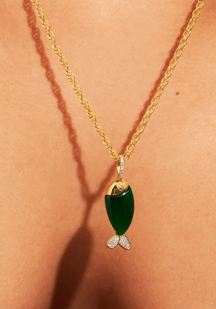 Sautoir Poisson Onyx Vert – Image 3