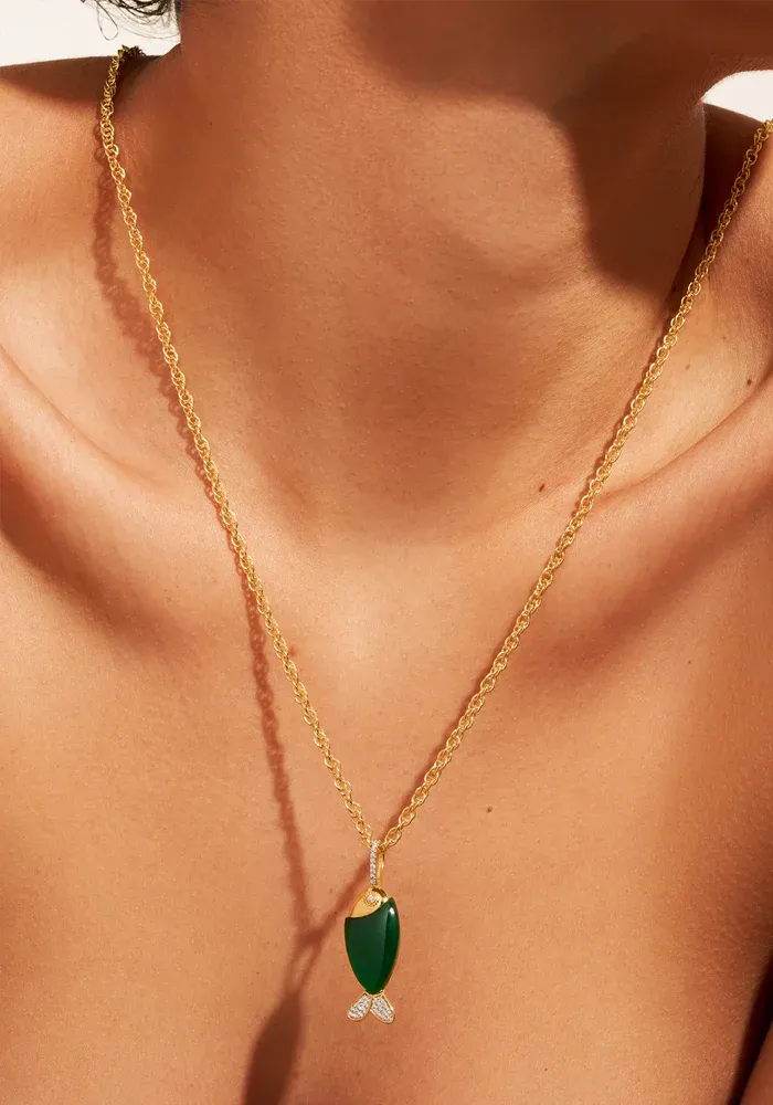 Sautoir Poisson Onyx Vert – Image 2