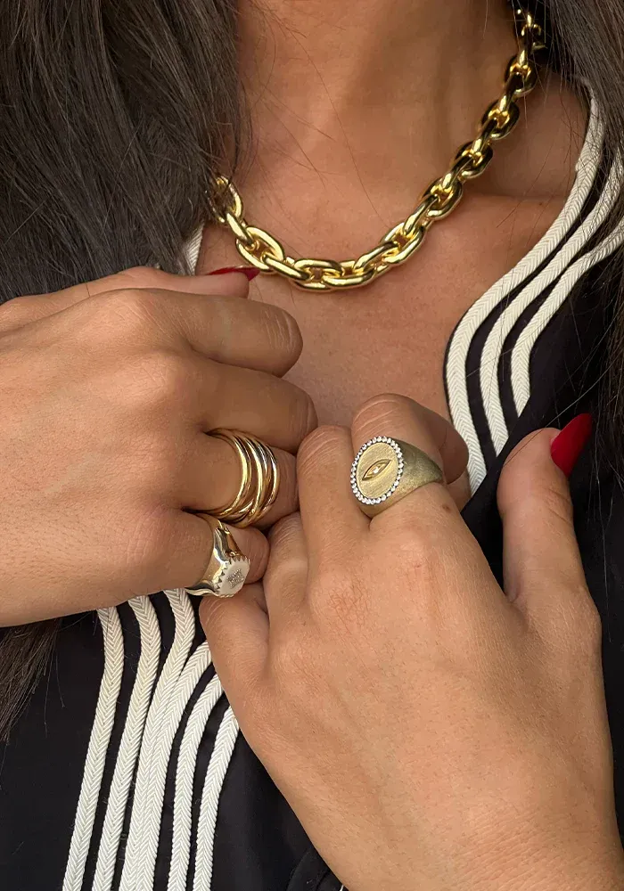 Chevalière Oeil Saphirs Blancs – Image 2