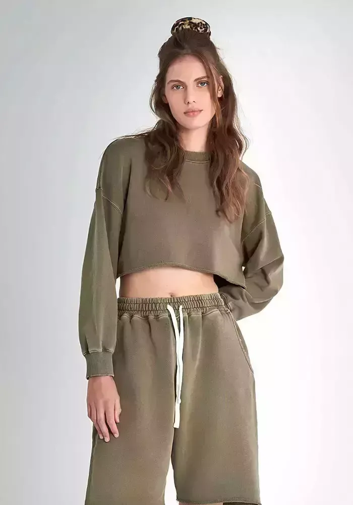 Sweat Urban Crop Kaki